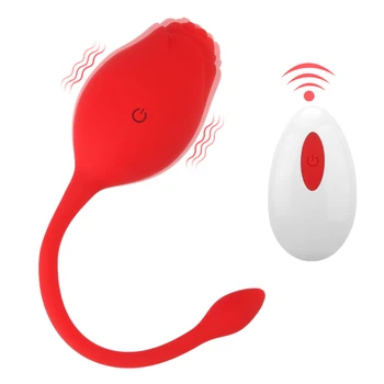 Sarkanā Lēkt Olu Vibrators Seksa Rotaļlietas Sievietēm, 12 Režīmi USB Uzlādes G Spot Massager Pieaugušo Produkti Anālais Klitora Stimulācija Rožu Forma