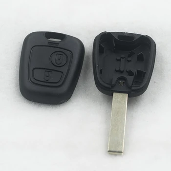 2 Pogas Tālvadības Pults Auto Atslēgu Tukšu Segtu Taustiņu Apvalka Citroen C2 C3 C4 Neslīpēts groove Asmens Ar Ir Logo