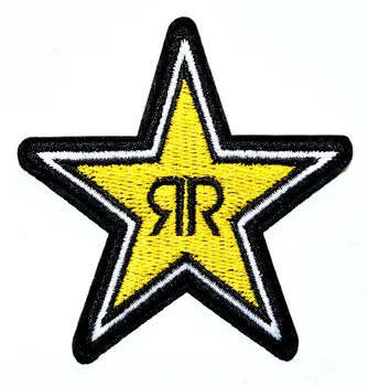 Karsts! Dzeltena Zvaigzne Rock Mūzikas Punk dzelzs uz plāksteris (≈ 7.6 * 8 cm)