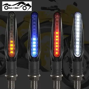 2GAB Universālo Motociklu LED Pagrieziena Signālu Gaismas, kas Plūst Ūdens, kas Mirgo Indikators Sērijveida Asti Gaitas Lukturi Blinker Flasher