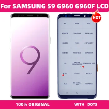 100% Oriģināls S9 Displejs SAMSUNG Galaxy S9 Ekrāns Ar Rāmi LCD G960 G960F SM-G960F/DS Touch Screen Digitizer Montāža
