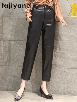 Tajiyane Īsta Aitādas Ādas Bikses Sievietēm, Melnas Bikses Sieviešu Korejas Modes Bikses Pavasarī Ir 2021. Pantalon Pour Femme Pph4510