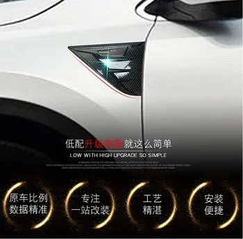 2 Gab Oglekļa Šķiedras ABS Chrome Auto Sānu Spārnu Gaisa Ventilācijas Izvads Vāciņš Melns, Ārējie Ķermeņa Rotājumi Honda CRV 2017 Auto-Stils