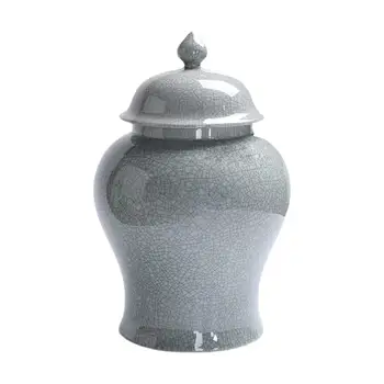 Porcelāna Ingvers Jar Uzglabāšanas Pudele Keramikas Ziedu Vāze Iekštelpu Tabletop Mākslas Dekori