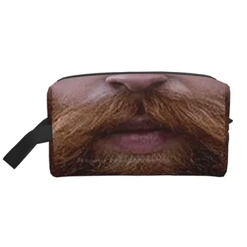 Hipster Red Beard Foto Reālistisku Vīriešu Sejas Maska Pārnēsājamo Uzglabāšanas Soma Vannas istaba Ceļojumu Liela Izmēra Sarkanu Bārdu Muti Komiski