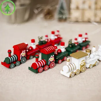 1 Gabals Mini Koksnes Ziemassvētku Ziemassvētki Vilcienu Apdares Dekoru, Dāvanu Ziemassvētku Vilcienu Komplekti Koka Vilcienu Modeli Transportlīdzekli, Rotaļlietas Bērniem