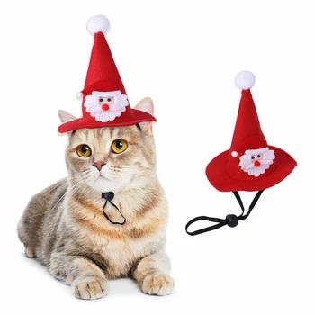 Ziemassvētku Regulējams Pet Suns, Kaķis Santa Hat Mazs Kucēns Ziemassvētku Brīvdienu Tērps Rotas, Aksesuārus, Cepures Ziemassvētku Puse, Mājdzīvnieku Preces