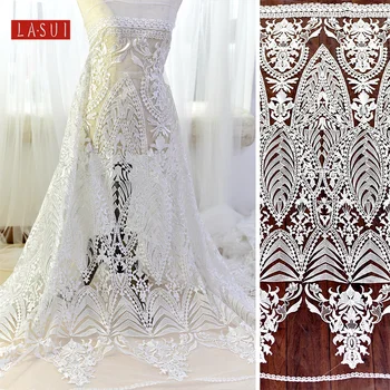 LASUI off white Augstas klases luksusa izšūti mežģīņu audums kāzu kleitu vestidos de fiesta largos elegantes de galaX0190