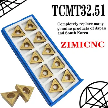 10Pcs TCMT16T304 ZM6020 TCMT32.51 virpas, virpošanas karbīda ieliktņiem, Kuteri Darbarīki CNC Metāla virpu, rīku joslā Tērauda