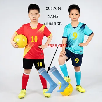 Zēnu Futbola Jersey tracksuit Bērnu Futbols, Sporta Tērpi Bērniem, Spēlē Bumbu Sporta apģērbu Komplekti vest bērnu futbola tērps, Zeķes