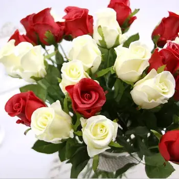 PU Rožu mākslīgā lateksa viltus ziedi karstā pārdošanas birojs ziemassvētku dekoratīvie kāzu dekorēšana 5color izvēlēties bezmaksas piegāde