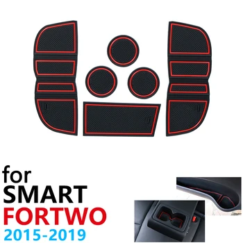 Anti-Slip Gumiju Kausa Pildītās Durvis Groove Mat Smart Fortwo W453 Kabriolets EQ Mercedes 2015. Gadam~2019 Piederumi mat tālrunis 2018