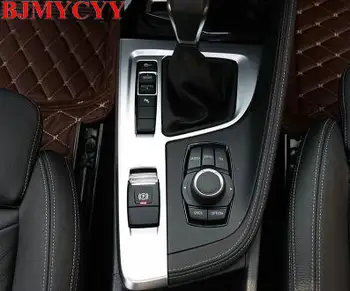 BJMYCYY Auto Piederumi Interjera Dekoratīvie ABS Pārnesumu Pārslēgšanas Paneļa Vāciņš Melns Rāmis BMW X1 F48 2016 2017 Kreisās Puses Disks LHD