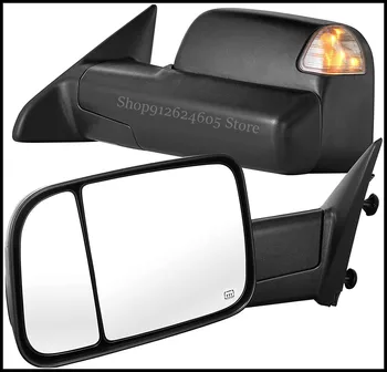 Vilkšanas Spoguļi Dodge Ram 2013-2018 1500 2500 3500, Flip Up Tow Spoguļi Elektriski Apsildāmi LED Pagrieziena Signāla Gaismu Peļķe Lampas
