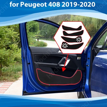 Aizsardzības Mat Sānu malas segtu Durvīm Iekšā Guard Automašīnas Durvis Anti Kick Pad Ielīmi, Peugeot 408 2019-2020 Piederumi
