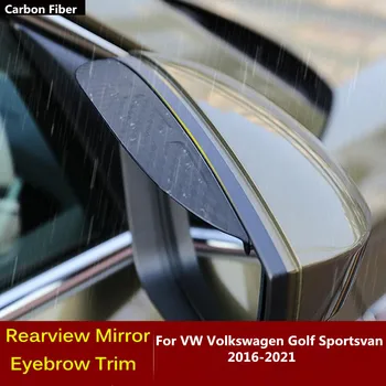 VW Volkswagen Golf Sportsvan 2016 2017 2018 2019 2020 2021 Aizmugures Sānu Skata Spoguļi Cover Stick Melns Rāmis Vairogs Uzacu Lietus