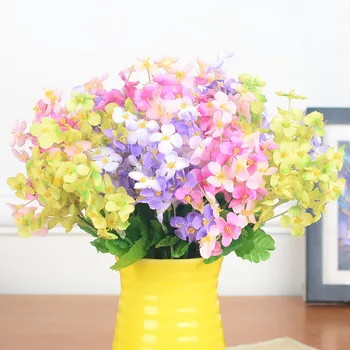 mākslīgie ziedi hydrangea filiāle zīda plastmasas puķu augstas kvalitātes viltotas ziedu kāzu telpu dekorēšana