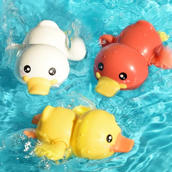 Vannas rotaļlietas Klasiskās Multiplikācijas filmu Dzīvnieku Cute Dzīvnieku Pīle, noslēdzot Ķēdi Peldvietu Pulksteņa Vannas istaba Spēle Ūdeni, Pludmales Rotaļlietas Bērnu