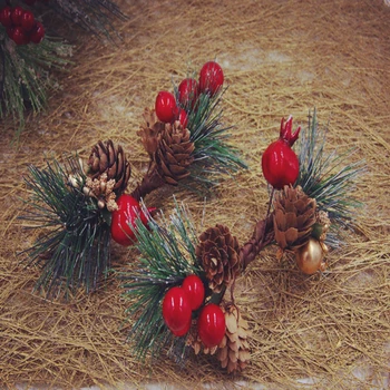 Mākslīgo Ziedu Sarkano Ogu Putas Augļi Vainags Piederumu Čiekurs Vintage Brīvdienu Puse Piegādes Multicolor Viltus Ziedi Spraudeņiem