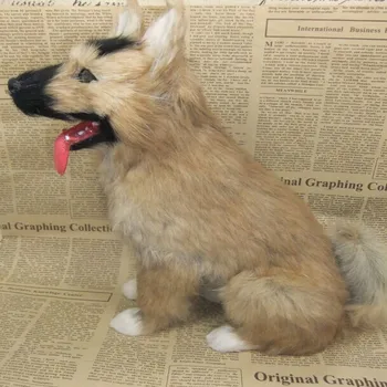 jaunu simulācijas vācu aitu suņu rotaļlietas spilgti sēž suns lelle par 31x28cm