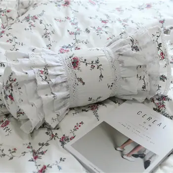 Izšuvumi vīnogulāju ziedu drukāt spilvens gultas dekoratīvie gultas spilvena konfektes spilveni princese savirmot jostas spilvenus, dīvāna roku balsti