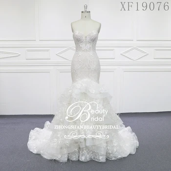 Vakarā 2023Beautybridal kāzu kleitu pasūtījuma izgatavotu kāzu weetheart Pie Pleca grīdas garums Vestido De Noiva XF19076