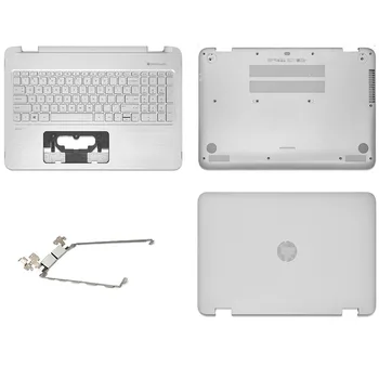 Jaunais HP ENVY X360 15-U Sērijas Klēpjdatoru LCD Back Cover Palmrest Apakšā Lietu Klaviatūras LCD Eņģes Sudraba A C D Vāks