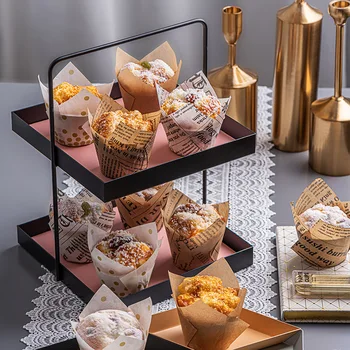 Simulācijas kūka modelis tulip kausa maizes deserta galda ēdienu foto aksesuārus, logu noformēšana skatuves izkārtojums