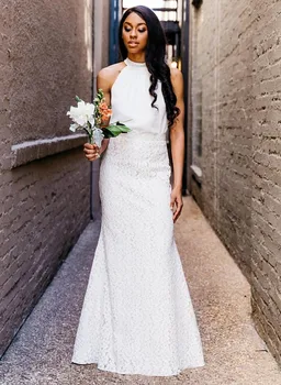 Mežģīnes Mermaid Kāzu kleita Svārki Eleganti Baltā Sieviete Sieviešu Svārki Pasūtījuma izgatavotu kāzu kleitas, kāzu kleita Ilgi Svārki