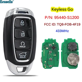 Keyless Go Smart Tuvumā Tālvadības Auto Atslēgu Fob 433MHz par Hyundai Santa Fe 2018 2019 2020 P/N:95440-S1200 FCC ID: TQ8-FOB-4F19