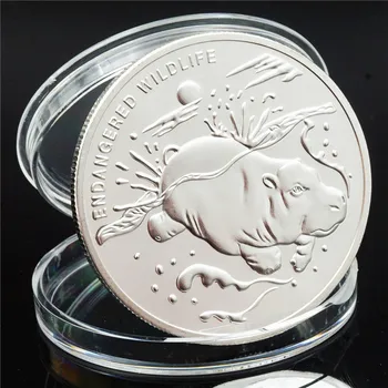 Kongo demokrātiskā Republika Piemiņas Suga Hindnd EGLE HIUEND 2007 Apdraudētās Savvaļas Hippo 10 Franks Kopēt Monētas