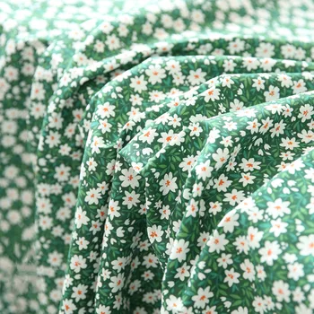Zaļu Ziedu Kokvilnas Audumi, Apdrukāta Kokvilnas Auduma DIY Šūšana, auduma gultas, quilting Materrial 230cm, platums
