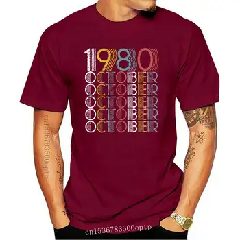 2022 Jaunu Vintage oktobris 1980 Tee Krekli Vīriešu 40 Gadu Vecs 40. Dzimšanas dienas Dāvanu Vintage Tee Kreklu Tshirts Apģērbi