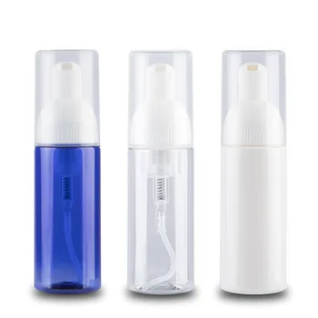 50ml Balta/caurspīdīga/Zils DIY Putu Burbulis Blistera Tukšas PET Plastmasas Sūkņa Pudeļu Konteinerā Kosmētikas 40pc/daudz