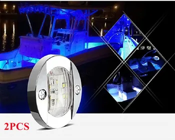 2X Kārta, Jūras Laivu 6 LED Pieklājīgi Gaismas, Salona Klāja Borts Pakaļgala Gaiši Zila, Pavisam Jaunu Auto Daļas, Augstas Kvalitātes Un Izturīgas