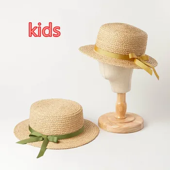202003-hh6014 jauno vasaras roku darbs rafija zāle bowknot bērniem fedoras klp bērnu atpūtas panamas cepure