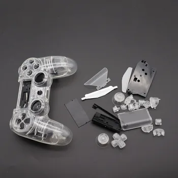PS4 V1 Kontrolieris Pilns Komplekts Mājokļu Gadījumā pārredzamu Skaidrs, Korpusa Vāciņu Nomaiņa Pogas PS4 Piederumi