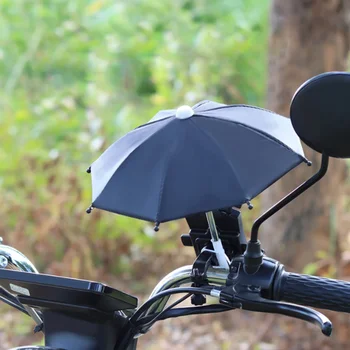 1PC Jaunu Karstā Motociklu Tālruņa Turētājs Mini Saulessargs Jumta Velosipēdu Apdare Piederumi Poliestera Mobilo Automātisko Lietussargu